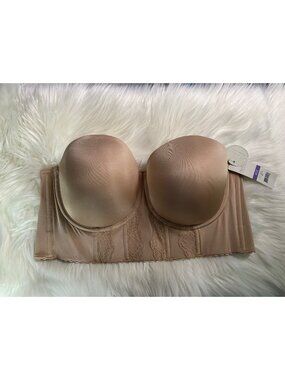 NEW Parfait Longline Strapless Bra European Nude Size 40E Lace Detail P50116